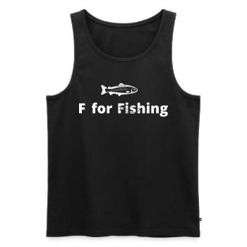 F for fishing - - Men's Premium Organic Tank Top - black - Front - Michal (187cm)