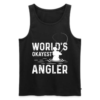 World's Okayest Angler - Men's Premium Organic Tank Top - black - Front - Michal (187cm)