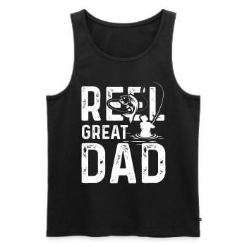 Reel Great Dad - Débardeur bio Premium Homme - noir - Devant - Michal (187cm)