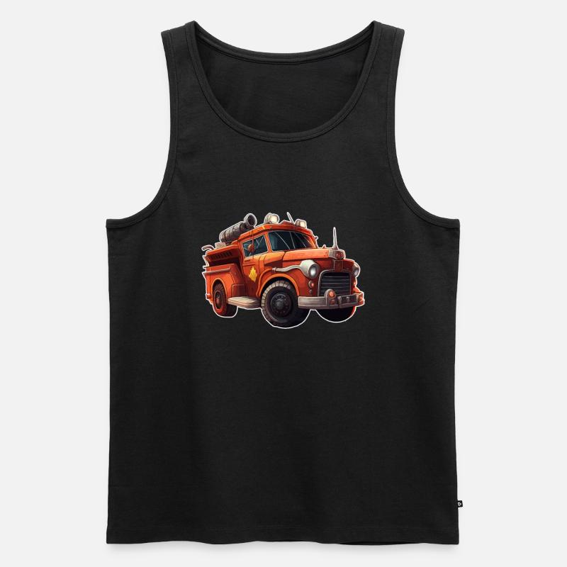 Fire engine fire brigade - Men's Premium Organic Tank Top - black