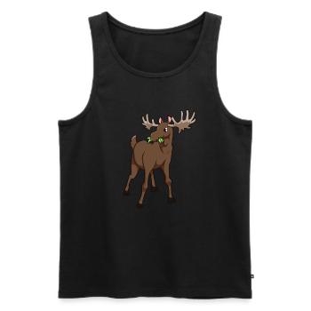 Kawaii Elk - Débardeur bio Premium Homme - noir - Devant - AI Model Male 178 light (178cm)