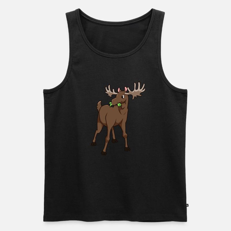 Kawaii Elch - Männer Premium Bio Tank Top - Schwarz