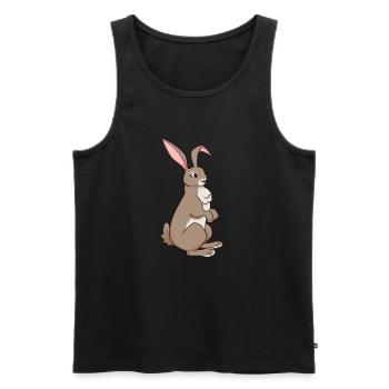 Kawaii Rabbit - Men's Premium Organic Tank Top - black - Front - AI Model Male 178 light (178cm)