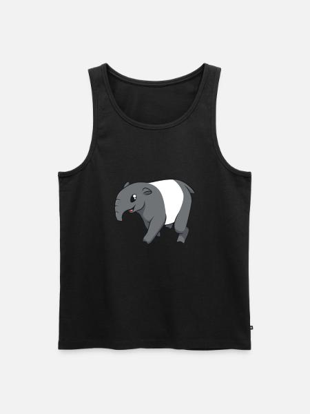 Kawaii Tapir - Men's Premium Organic Tank Top - black