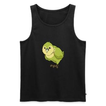 Kawaii Kakapo - Men's Premium Organic Tank Top - black - Front - Michal (187cm)