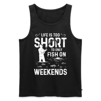 La vie est trop courte pour être confinée seulement le week-end - Débardeur bio Premium Homme - noir - Devant - AI Model Male 178 light (178cm)
