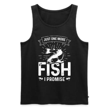 Plus qu’un poisson que je promets - Débardeur bio Premium Homme - noir - Devant - AI Model Male 178 light (178cm)
