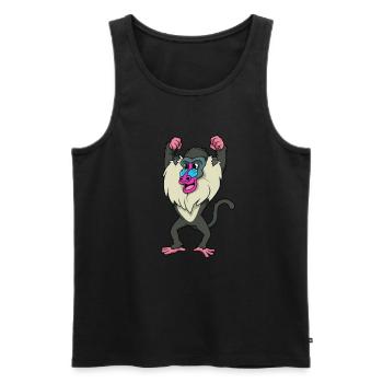 Kawaii Mandrill - Men's Premium Organic Tank Top - black - Front - AI Model Male 178 light (178cm)