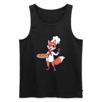 Fuchs is a pizza maker - Men's Premium Organic Tank Top - black - Front - Michal (187cm)