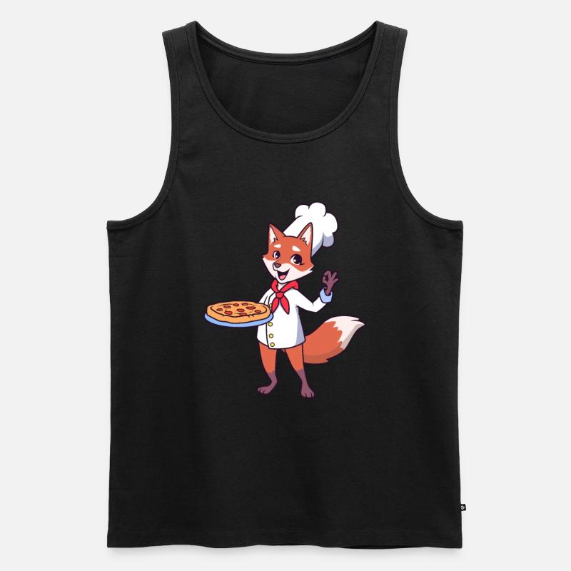 Fuchs ist Pizzabäcker - Männer Premium Bio Tank Top - Schwarz