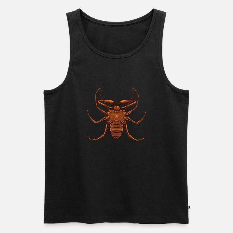 Zeichnung einer Geißelspinne - Männer Premium Bio Tank Top - Schwarz