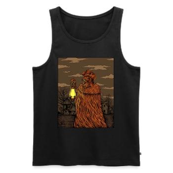 Pestarzt mit Pestmaske - Zeichnung des Pestdoktor - Männer Premium Bio Tank Top - Schwarz - Vorne - AI Model Male 178 light (178cm)