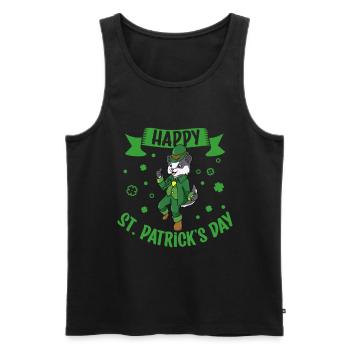 St Patrick's Badger - Happy St Patrick's Day - Men's Premium Organic Tank Top - black - Front - Michal (187cm)