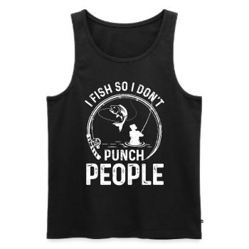 I fish so I don't hit people - Men's Premium Organic Tank Top - black - Front - AI Model Male 178 light (178cm)