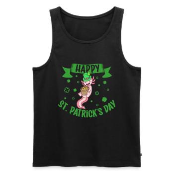 St Patrick's Axolotl - Happy St Patrick's Day - Men's Premium Organic Tank Top - black - Front - Michal (187cm)