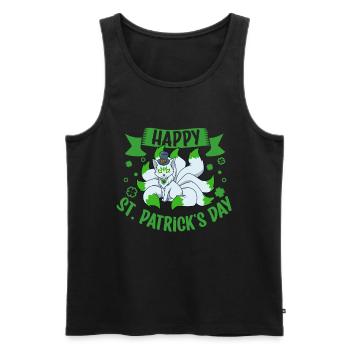 St Patrick's Kitsune - Happy St Patrick's Day - Men's Premium Organic Tank Top - black - Front - Michal (187cm)