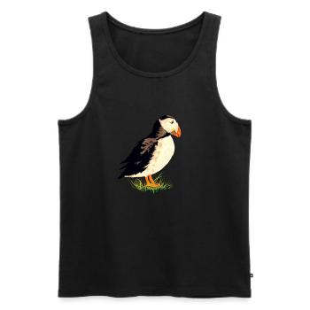 Zeichnung des Papageientaucher - Männer Premium Bio Tank Top - Schwarz - Vorne - Michal (187cm)