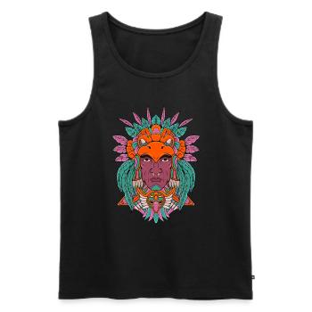 Aztec Warrior - Eagle Warrior - Men's Premium Organic Tank Top - black - Front - AI Model Male 178 light (178cm)