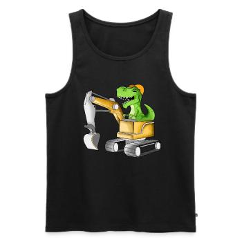 TREX fährt Bagger - Baggerfahrer - Männer Premium Bio Tank Top - Schwarz - Vorne - AI Model Male 178 light (178cm)