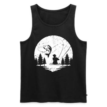 Pêche - Débardeur bio Premium Homme - noir - Devant - Michal (187cm)
