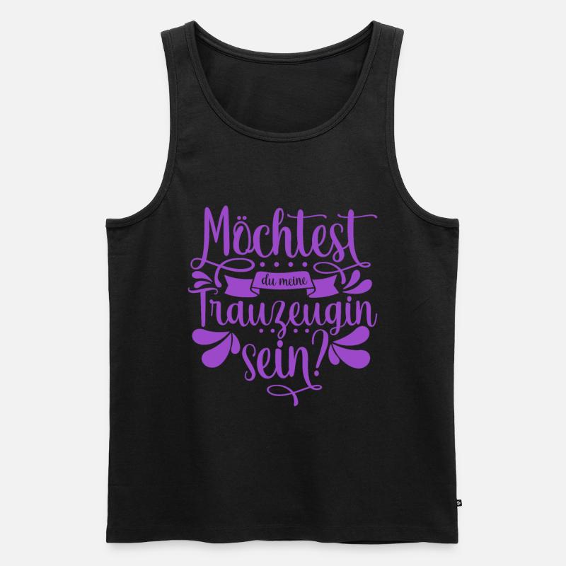 Möchtest du meine Trauzeugin sein - Männer Premium Bio Tank Top - Schwarz