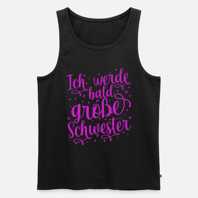 Ich werde große Schwester - Männer Premium Bio Tank Top - Schwarz