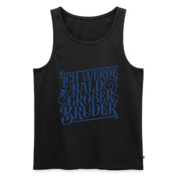 Ich werde bald großer Bruder - Männer Premium Bio Tank Top - Schwarz - Vorne - Michal (187cm)