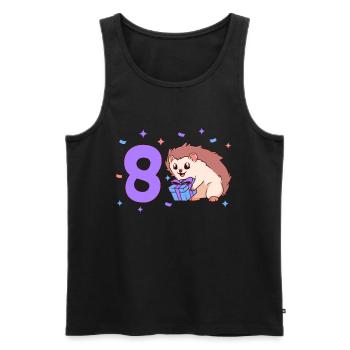 Mit Igel - Kinder Geburtstag 8 Jahre - Männer Premium Bio Tank Top - Schwarz - Vorne - Michal (187cm)