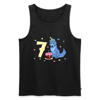 With Wolf - Children's Birthday 7 Years - Men's Premium Organic Tank Top - black - Front - Michal (187cm)