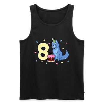 With Wolf - Children's Birthday 8 Years - Men's Premium Organic Tank Top - black - Front - AI Model Male 178 light (178cm)
