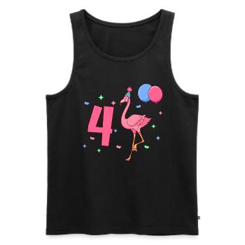 With Flamingo - Girls Birthday 4 Years - Men's Premium Organic Tank Top - black - Front - Michal (187cm)