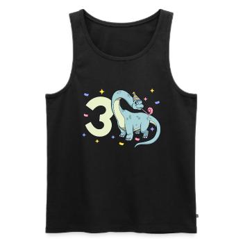 With Brachiosaurus - Children's Birthday 3 Years - Men's Premium Organic Tank Top - black - Front - AI Model Male 178 light (178cm)