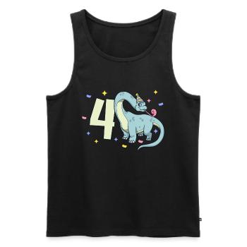 With Brachiosaurus - Children's Birthday 4 Years - Men's Premium Organic Tank Top - black - Front - AI Model Male 178 light (178cm)