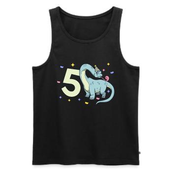 With Brachiosaurus - Children's Birthday 5 Years - Men's Premium Organic Tank Top - black - Front - AI Model Male 178 light (178cm)