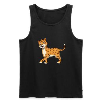 Kawaii Jaguar - Débardeur bio Premium Homme - noir - Devant - Michal (187cm)