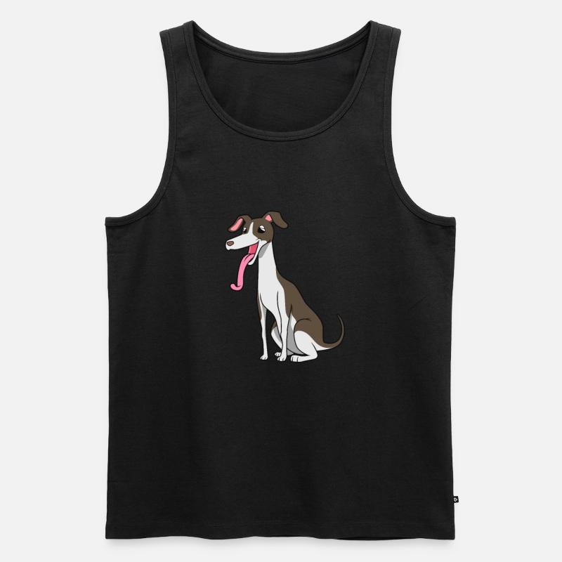 Kawaii Whippet - Männer Premium Bio Tank Top - Schwarz