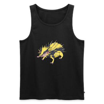 Tenrecs rayés Kawaii - Débardeur bio Premium Homme - noir - Devant - Michal (187cm)