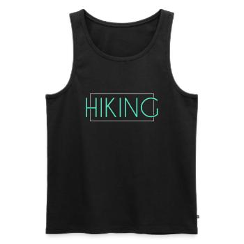 Hiking lettering - Men's Premium Organic Tank Top - black - Front - AI Model Male 178 light (178cm)