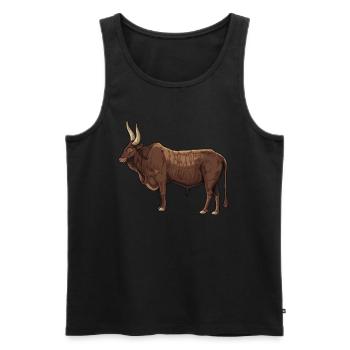 Drawing of an Ankole cow - Men's Premium Organic Tank Top - black - Front - Michal (187cm)