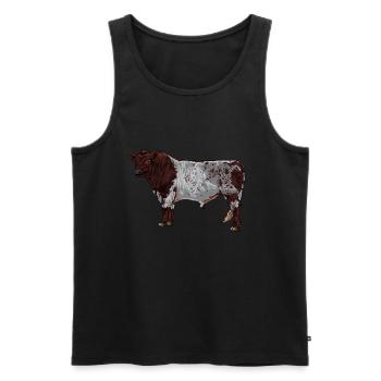 Drawing of a Shorthorn cow - Men's Premium Organic Tank Top - black - Front - Michal (187cm)