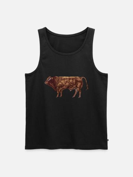 Drawing of a Limousin beef - Men's Premium Organic Tank Top - black