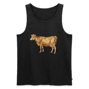 Drawing of a Jersey cow - Men's Premium Organic Tank Top - black - Front - Michal (187cm)