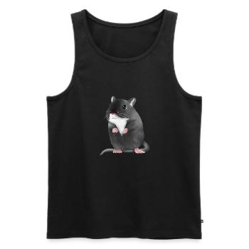 Drawing of a gerbil - Men's Premium Organic Tank Top - black - Front - AI Model Male 178 light (178cm)