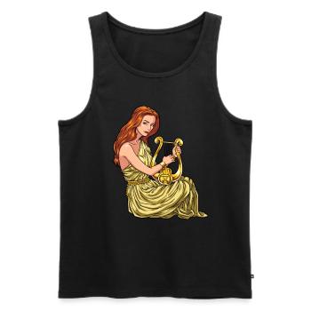 Poète grec Sappho - Débardeur bio Premium Homme - noir - Devant - AI Model Male 178 light (178cm)