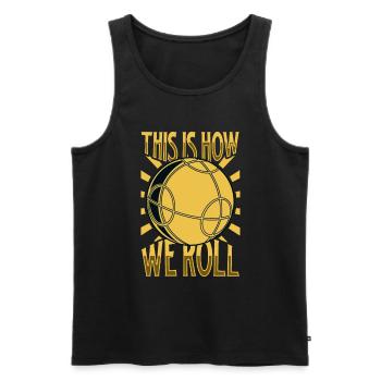 This is how we roll - Boccia - Männer Premium Bio Tank Top - Schwarz - Vorne - AI Model Male 178 light (178cm)