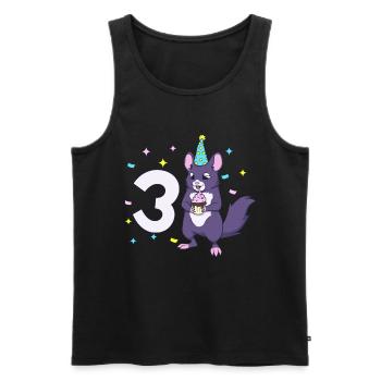 With chinchilla - children's birthday 3 years - Men's Premium Organic Tank Top - black - Front - Michal (187cm)