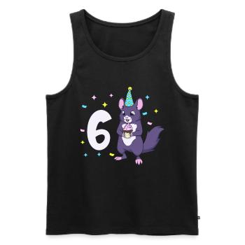 Avec chinchilla - anniversaire des enfants 6 ans - Débardeur bio Premium Homme - noir - Devant - Michal (187cm)