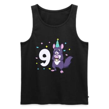 Mit Chinchilla - Kinder Geburtstag 9 Jahre - Männer Premium Bio Tank Top - Schwarz - Vorne - Michal (187cm)