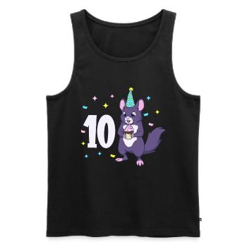 Mit Chinchilla - Kinder Geburtstag 10 Jahre - Männer Premium Bio Tank Top - Schwarz - Vorne - Michal (187cm)