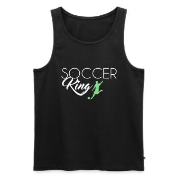 Fußball King - Männer Premium Bio Tank Top - Schwarz - Vorne - Michal (187cm)